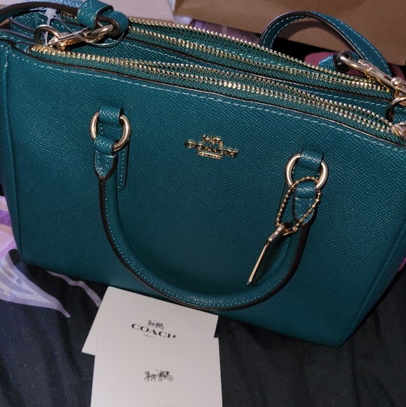 Coach double pocket purse - dark green - Picture 1 of 3
